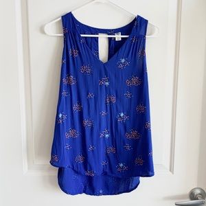 Old Navy Blue Floral Tank Top | Size Small